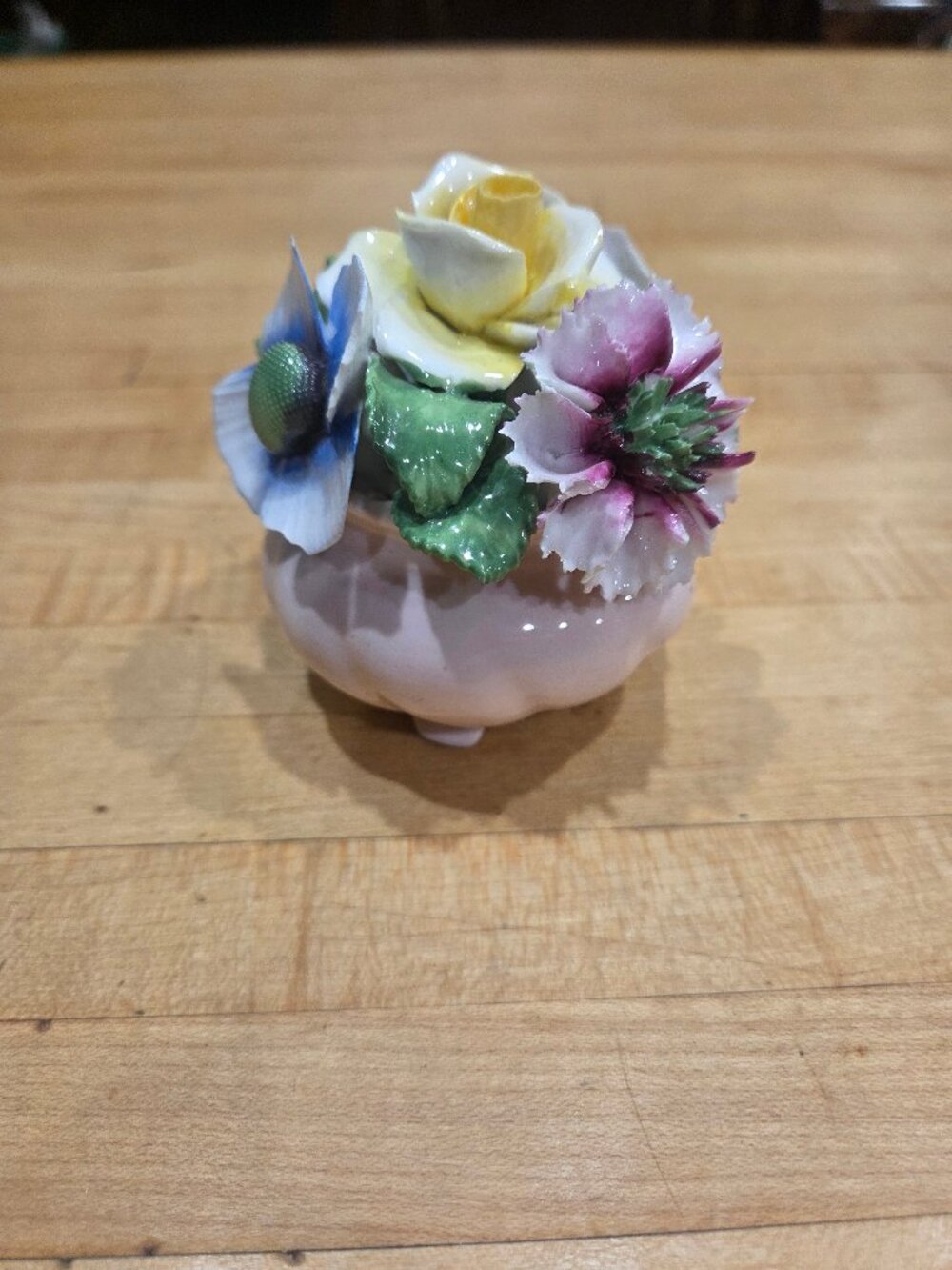 Vintage Radnor Staffordshire England Bone China Miniature Floral Bouquet Figurin